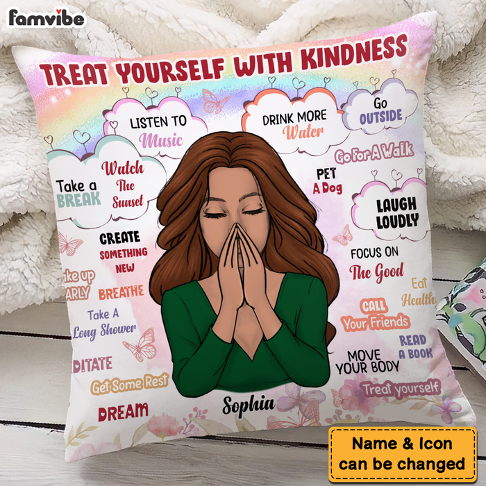 Personalized Gift For Daughter Treat Yourself With Kindness Pillow 26458 1
