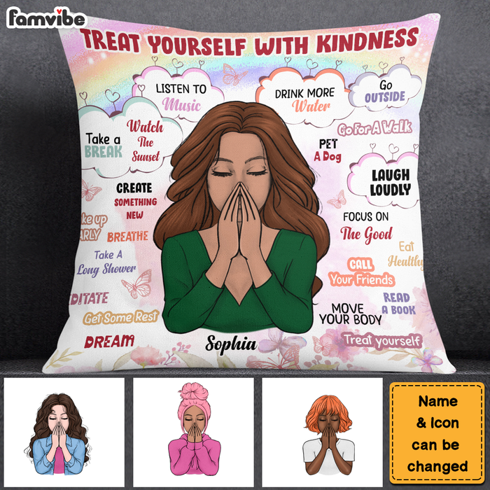 Personalized Gift For Daughter Treat Yourself With Kindness Pillow 26458 1