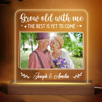 Personalized Gift For Couple Anniversary Grow Old With Me Upload Photo Plaque LED Lamp Night Light 26461 thumb 1