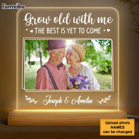 Personalized Gift For Couple Anniversary Grow Old With Me Upload Photo Plaque LED Lamp Night Light 26461 thumb 1