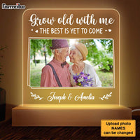 Personalized Gift For Couple Anniversary Grow Old With Me Upload Photo Plaque LED Lamp Night Light 26461 thumb 1