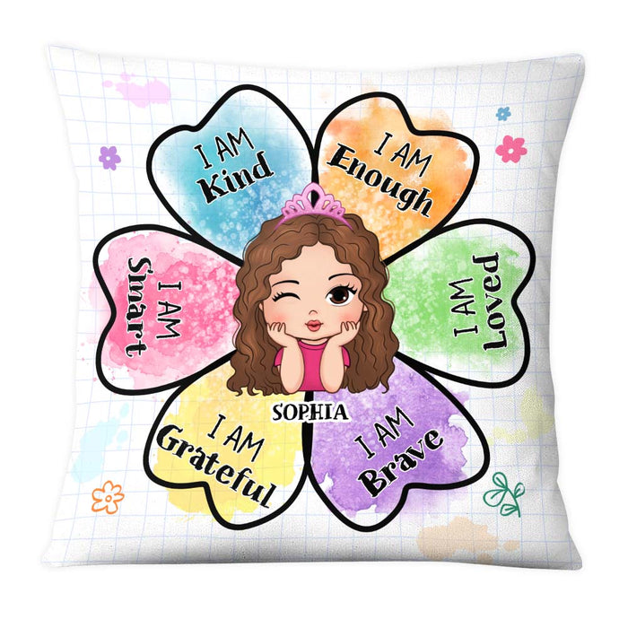 Personalized Affirmation Gift For Kids I Am Smart Flower Pillow 26464 1