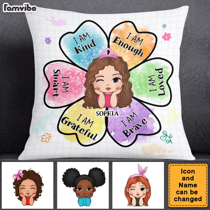 Personalized Affirmation Gift For Kids I Am Smart Flower Pillow 26464 1