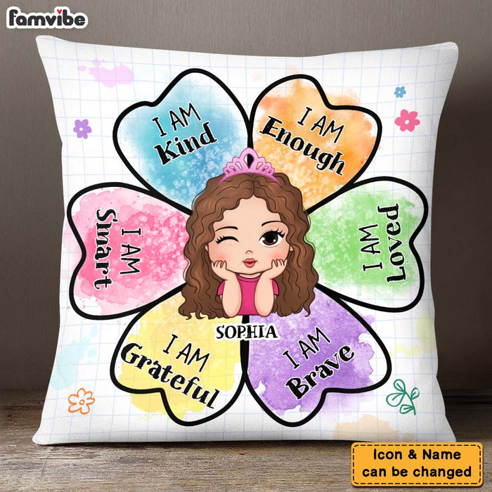 Personalized Affirmation Gift For Kids I Am Smart Flower Pillow 26464 1