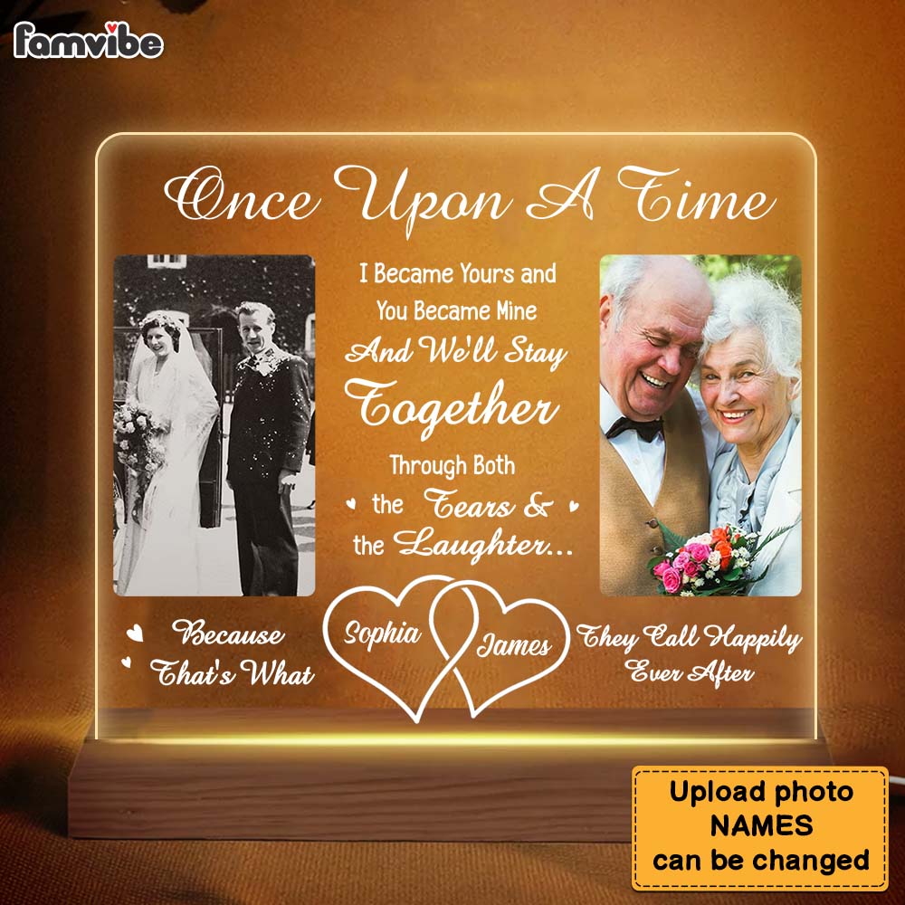 Personalized Photo Gifts For Old Couples Husband Wife Plaque LED Lamp Night Light 26466 Primary Mockup