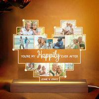 Personalized Gift For Couple Anniversary Happily Ever After Upload Photo Plaque LED Lamp Night Light 26467 thumb 1