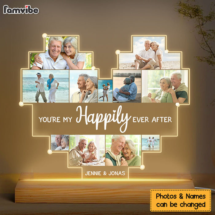 Personalized Gift For Couple Anniversary Happily Ever After Upload Photo Plaque LED Lamp Night Light 26467 1