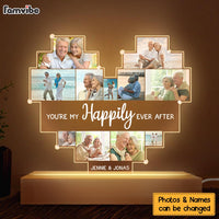 Personalized Gift For Couple Anniversary Happily Ever After Upload Photo Plaque LED Lamp Night Light 26467 thumb 1