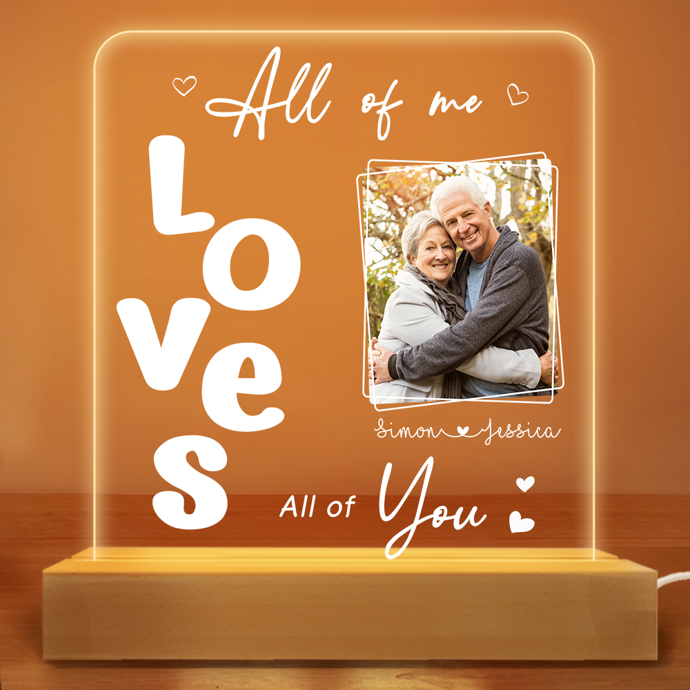 Personalized Gift For Couple All Of Me Loves All Of You Upload Photo Plaque LED Lamp Night Light 26468 Primary Mockup