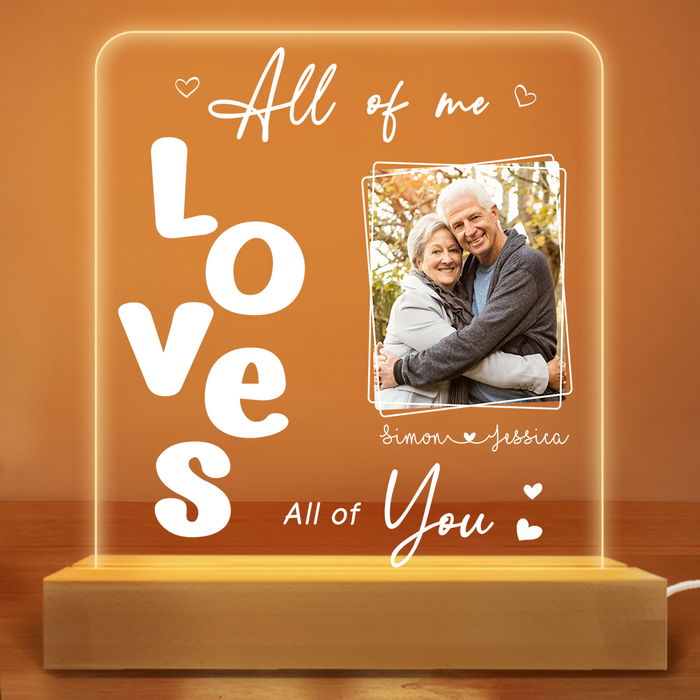 Personalized Gift For Couple All Of Me Loves All Of You Upload Photo Plaque LED Lamp Night Light 26468 1
