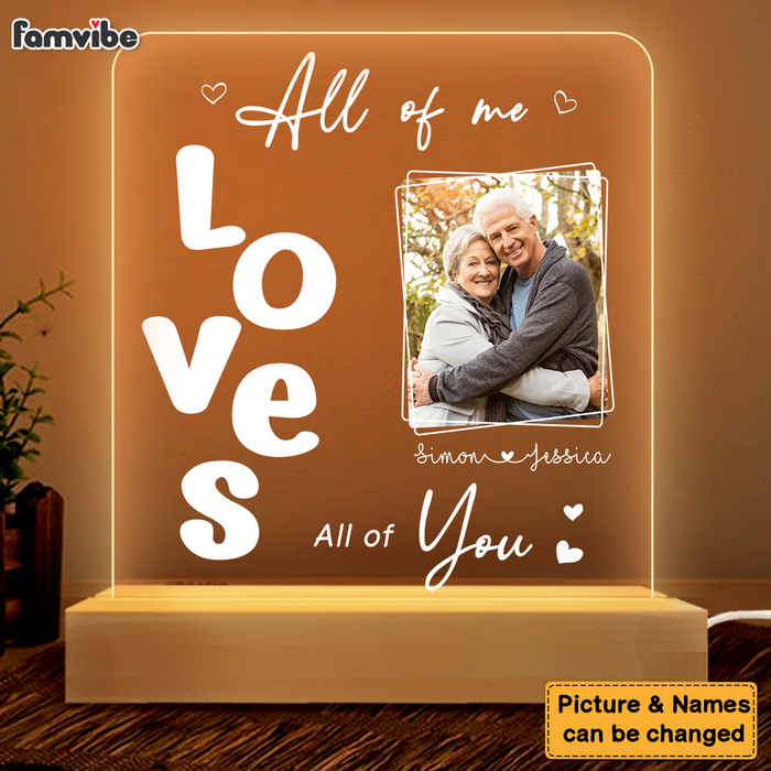 Personalized Gift For Couple All Of Me Loves All Of You Upload Photo Plaque LED Lamp Night Light 26468 1