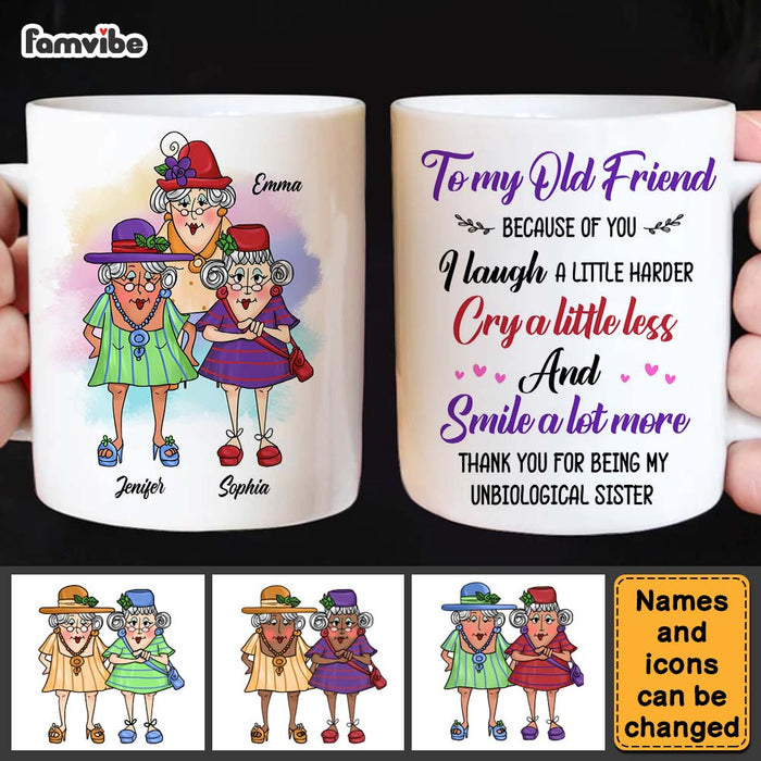 Personalized Gift for Friends Smile A Lot More Unbiological Sister Mug 26477 1