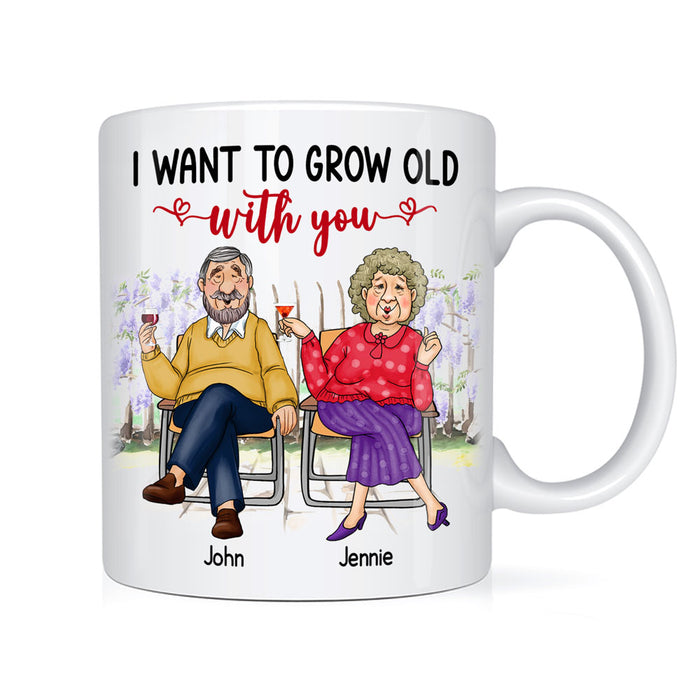 Personalized Gift For Old Couple I Want To Grow Old With You Mug 26480 1