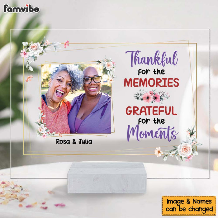 Personalized Gift For Old Friend Thankful For The Memories Upload Photo Acrylic Plaque 26481 1