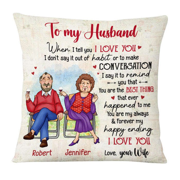 Personalized Gift For Senior Couple Always And Forever My Happy Ending Pillow 26489 1