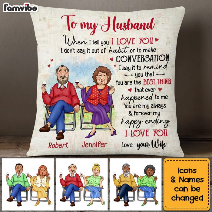 Personalized Gift For Senior Couple Always And Forever My Happy Ending Pillow 26489 1