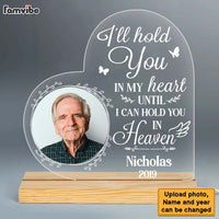 Personalized Memorial Gift I'll Hold You In My Heart Until I Hold You In Heaven Plaque LED Lamp Night Light 26493 thumb 1