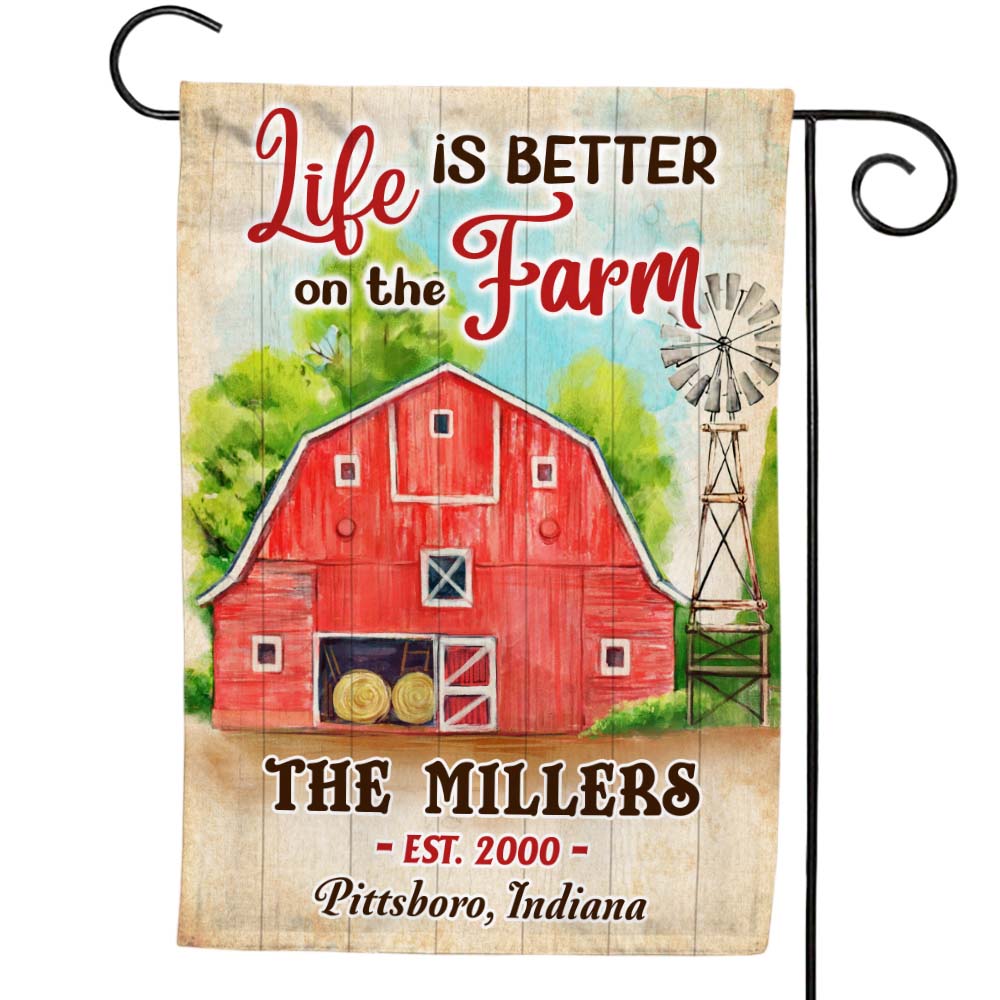 Personalized Gift For Family Life Is Better On The Farm Flag 26502 Primary Mockup