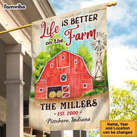 Personalized Gift For Family Life Is Better On The Farm Flag 26502 thumb 1