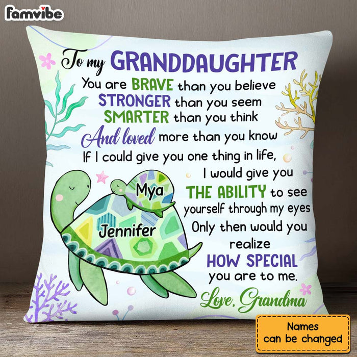 Personalized Gift for Granddaughter You Are Braver Than You Believe Pillow 26507 1