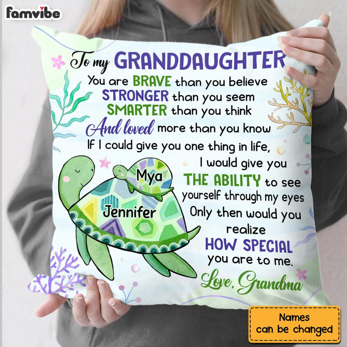 Personalized Gift for Granddaughter You Are Braver Than You Believe Pillow 26507 1