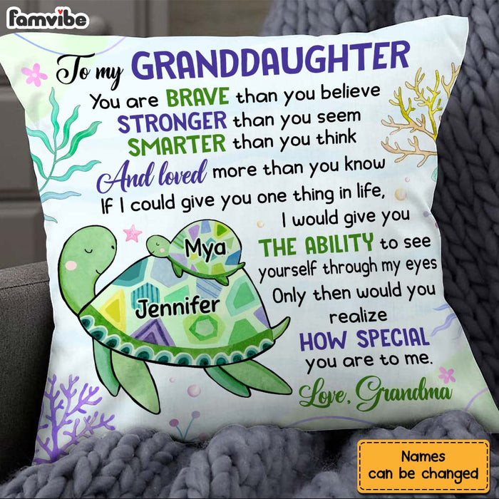 Personalized Gift for Granddaughter You Are Braver Than You Believe Pillow 26507 1