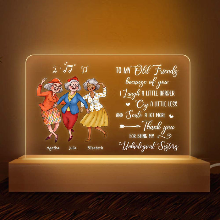 Personalized Gift For Old Friend Because Of You Plaque LED Lamp Night Light 26508 1
