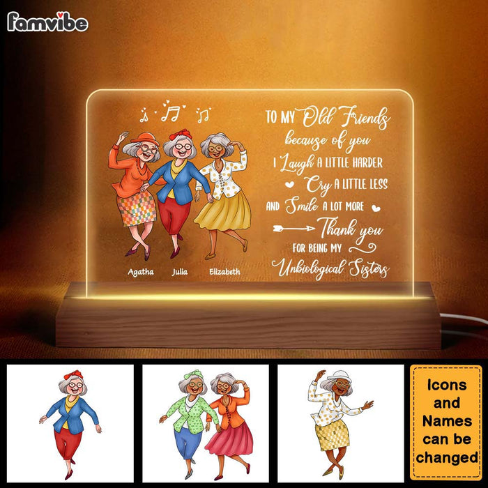 Personalized Gift For Old Friend Because Of You Plaque LED Lamp Night Light 26508 1