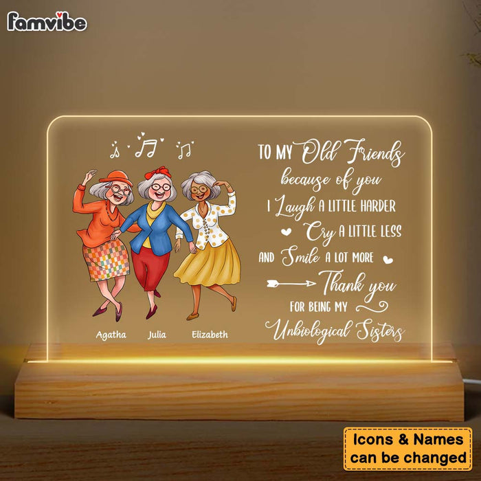 Personalized Gift For Old Friend Because Of You Plaque LED Lamp Night Light 26508 1