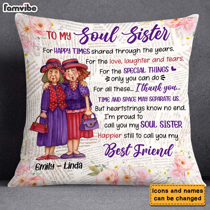 Personalized Gift For Old Friend I'm Proud To Call You My Soul Sister Pillow 26513 1