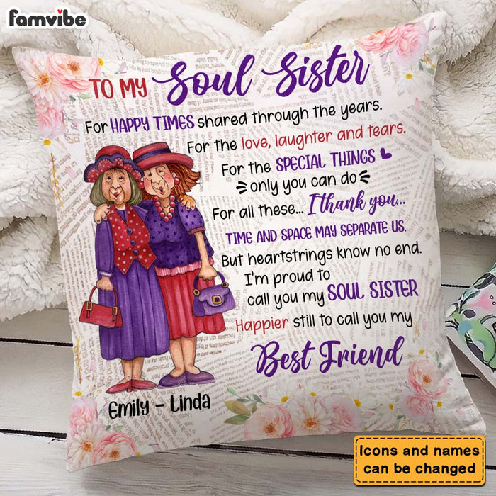 Personalized Gift For Old Friend I'm Proud To Call You My Soul Sister Pillow 26513 1