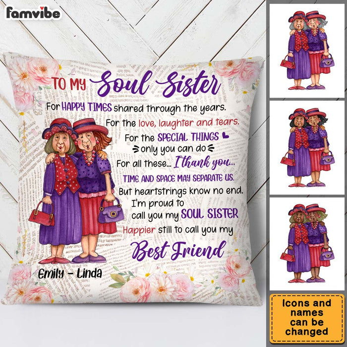 Personalized Gift For Old Friend I'm Proud To Call You My Soul Sister Pillow 26513 1