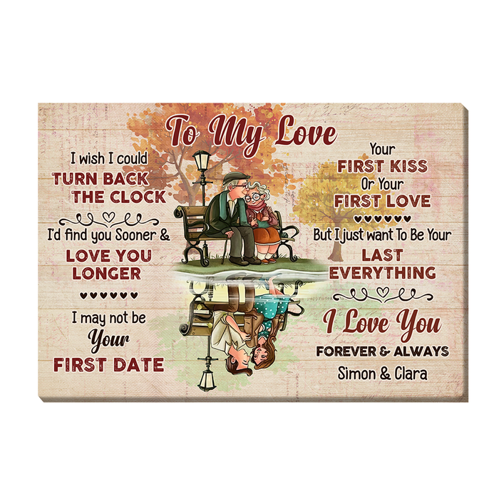 Personalized Gift for Old Couple I Wish I Could Turn Back The Clock Canvas 26524 1