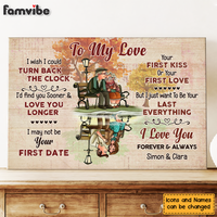 Personalized Gift for Old Couple I Wish I Could Turn Back The Clock Canvas 26524 thumb 1