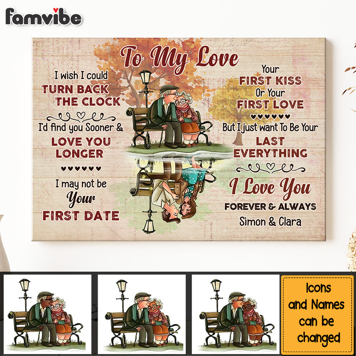 Personalized Gift for Old Couple I Wish I Could Turn Back The Clock Canvas 26524 1