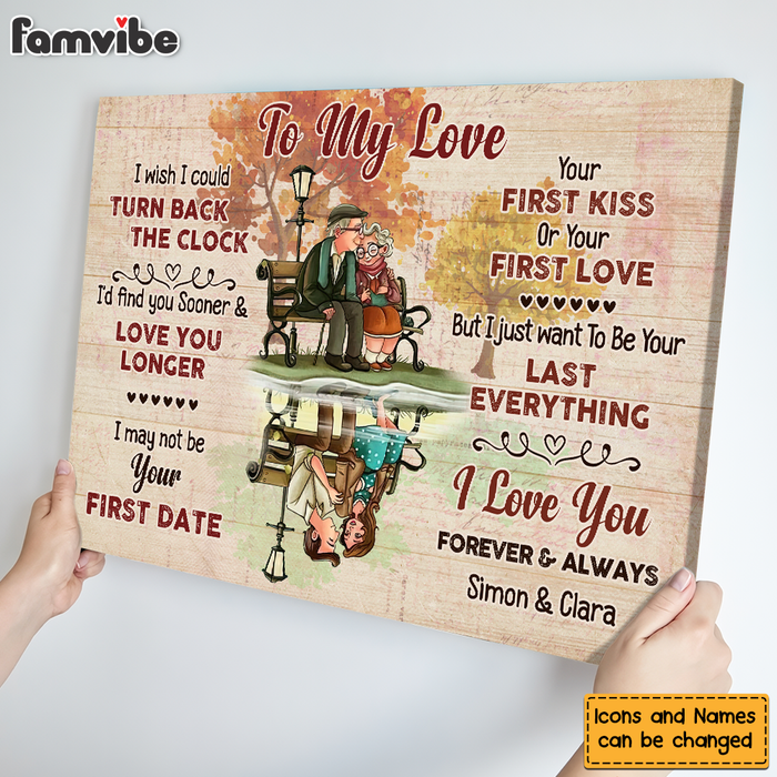 Personalized Gift for Old Couple I Wish I Could Turn Back The Clock Canvas 26524 1