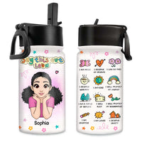 Personalized Gift For Daughter My Affirmations I Am Kind Kids Water Bottle With Straw Lid 26534 thumb 1