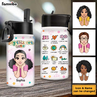 Personalized Gift For Daughter My Affirmations I Am Kind Kids Water Bottle With Straw Lid 26534 thumb 1