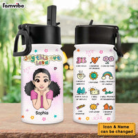 Personalized Gift For Daughter My Affirmations I Am Kind Kids Water Bottle With Straw Lid 26534 thumb 1