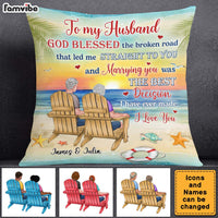 Personalized Gift For Old Couple God Blessed The Broken Road That Led Me Straight To You Pillow 26535 thumb 1
