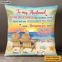 Personalized Gift For Old Couple God Blessed The Broken Road That Led Me Straight To You Pillow 26535 thumb 1