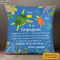 Personalized Gift For Grandson From Grandma Turtle Hug This Pillow 26541 thumb 1