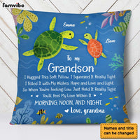 Personalized Gift For Grandson From Grandma Turtle Hug This Pillow 26541 thumb 1