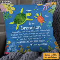 Personalized Gift For Grandson From Grandma Turtle Hug This Pillow 26541 thumb 1
