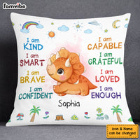 Personalized Gift For Granddaughter Grandson Dinosaur I Am Kind Pillow 26545 thumb 1