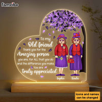 Personalized Gift For Senior Friend Thanks For Being A Part Of My Journey Plaque LED Lamp Night Light 26546 thumb 1