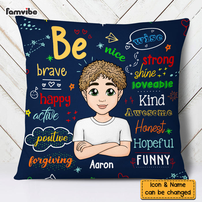 Personalized Gift For Grandson Be Positive Pillow 26548 1