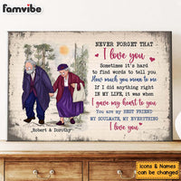 Personalized Gift for Old Couple Never Forget That I Love You Canvas 26554 thumb 1