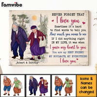 Personalized Gift for Old Couple Never Forget That I Love You Canvas 26554 thumb 1