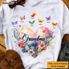 Personalized Gift For Grandma Watercolor Heart Floral Shirt - Hoodie - Sweatshirt 26555 1